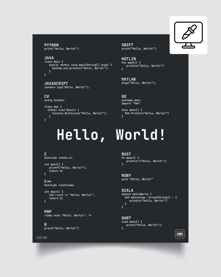 poster hello world - custom theme